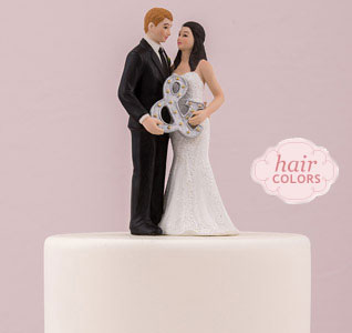 Mr. &amp; Mrs. Ampersand Bride &amp; Groom Cake Topper