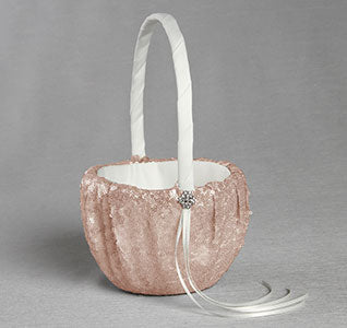 Elsa Matte Sequin Flower Girl Basket