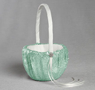 Elsa Matte Sequin Flower Girl Basket