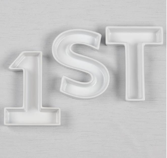 1ST Ceramic Letter Dishes