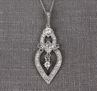 Three Tiered Pendant Wedding Necklace