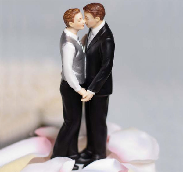Romantic Gay Grooms Cake Topper