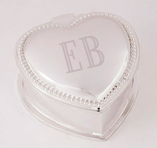 Personalized Beaded Heart Bridesmaid Jewelry Box