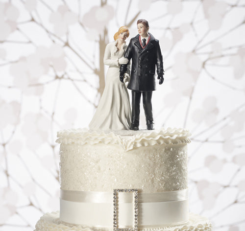 Winter Wonderland Bride &amp; Groom Cake Topper