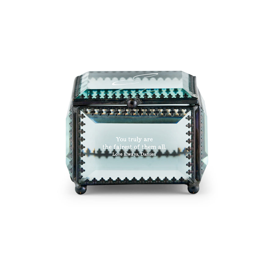 Personalized Vintage Glass Jewelry Box