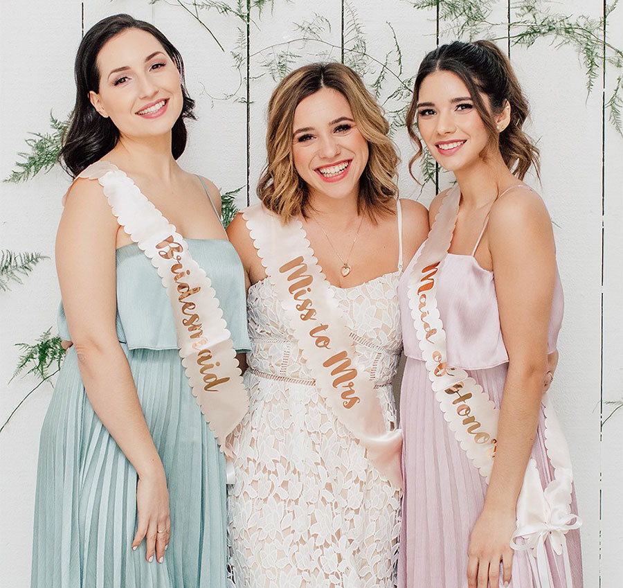 Blush Miss to Mrs Satin Bridal Sash