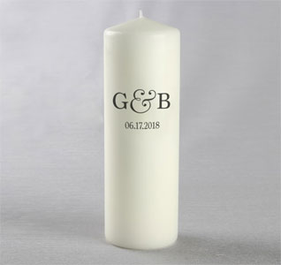 Initials &amp; Date Wedding Unity Candle