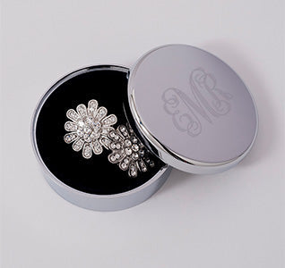 Monogram Bridesmaid Jewelry Box - Chrome