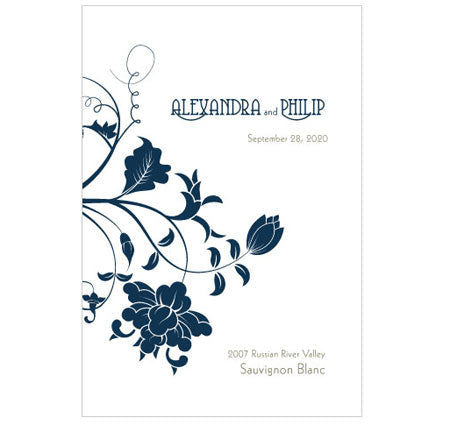 Floral Orchestra Wedding Wine Labels