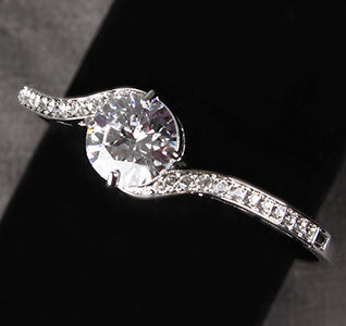 Twisted Crystal Wedding Bangle