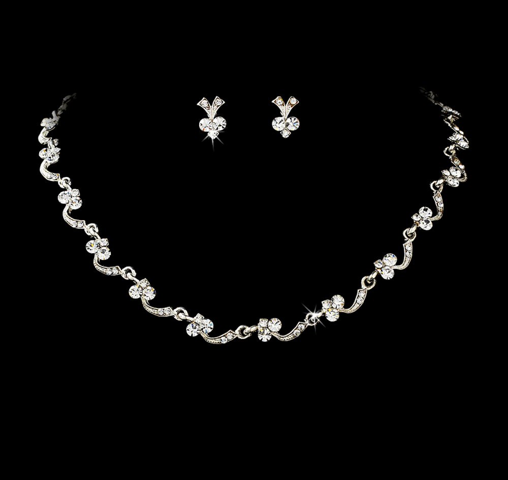 Rhinestone Scallop Bridal Jewelry Set