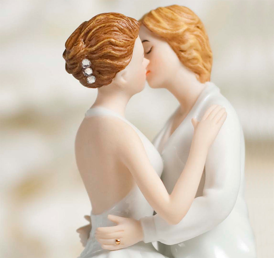 Romantic Lesbian Brides Cake Topper