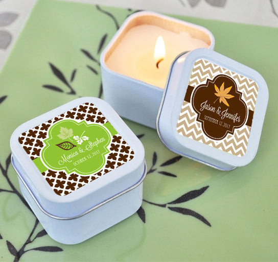 Fall for Love Candle Tin Wedding Favors