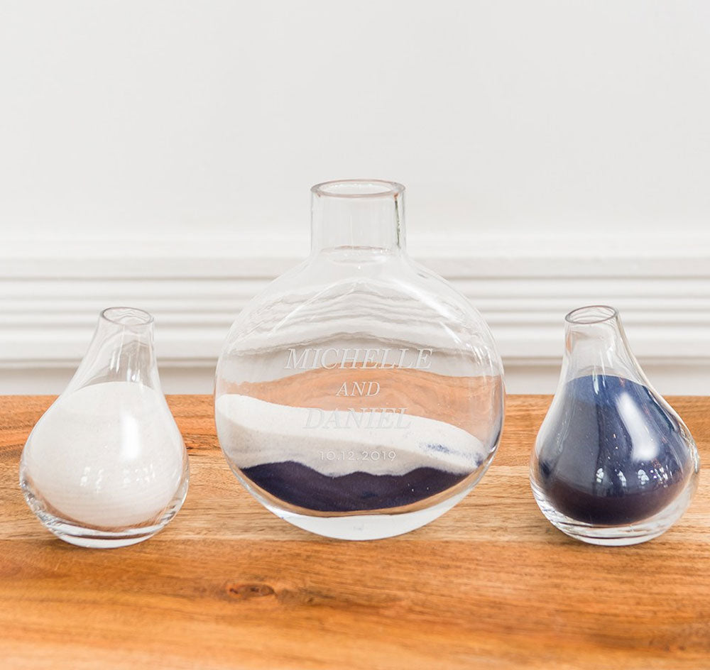 Modern Wedding Sand Ceremony Vase Set - Classic Names