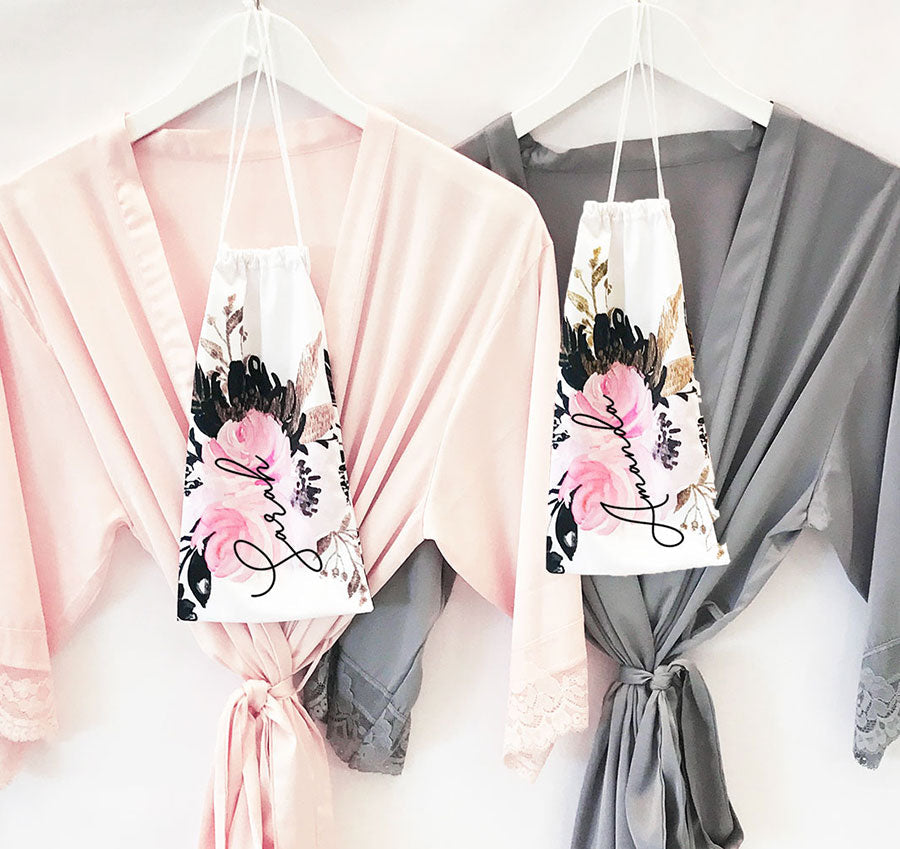 Floral Bridesmaid Robe Pouch