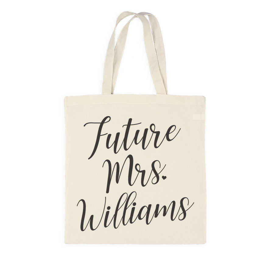 Personalized Future Mrs Tote Bag- Script