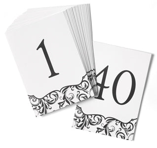 Flourish Wedding Table Numbers - (1-40)
