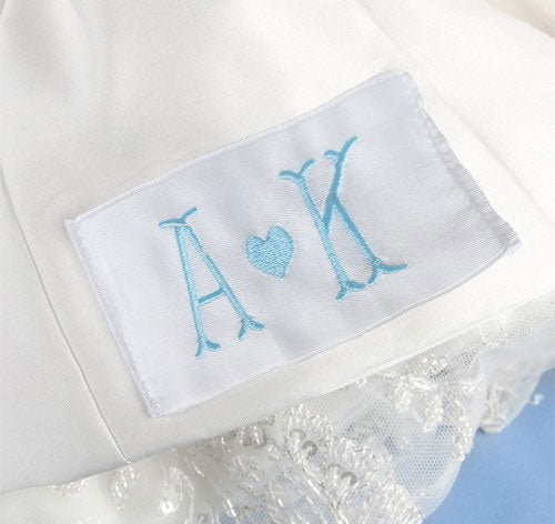 Heart Initials Wedding Dress Label