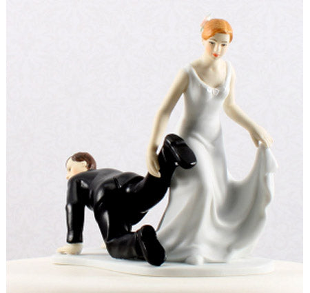 Having The Upper Hand Bride &amp; Groom Cake Topper