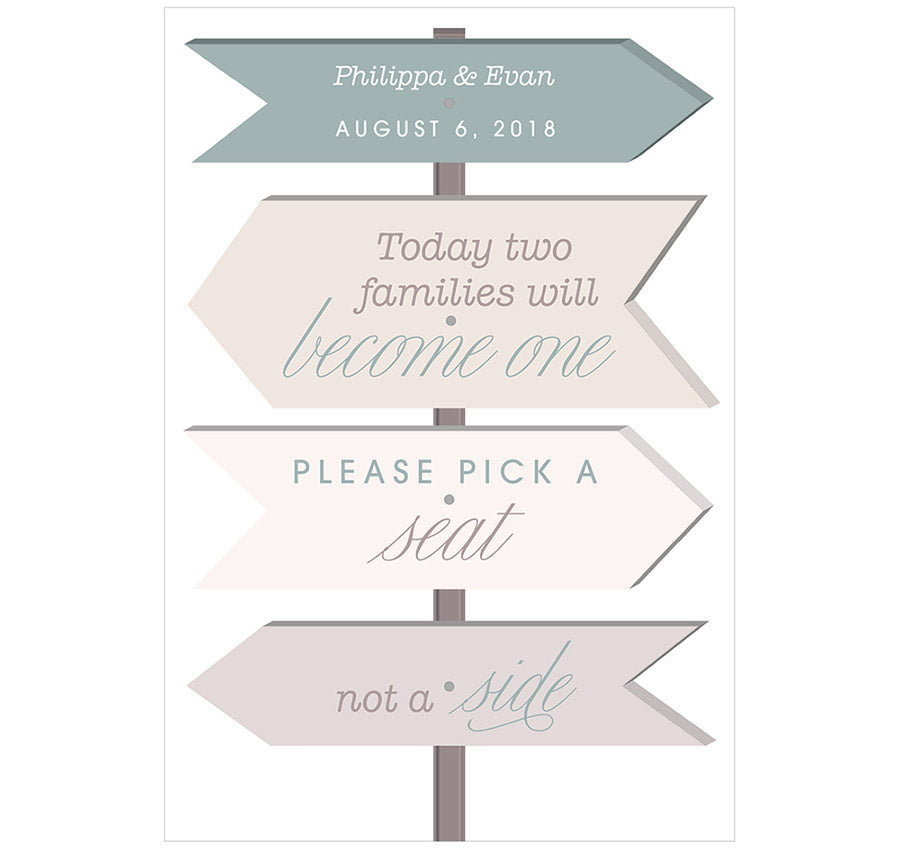 Pick A Seat Directional Wedding Sign