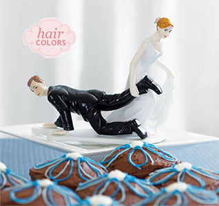 Having The Upper Hand Bride &amp; Groom Cake Topper