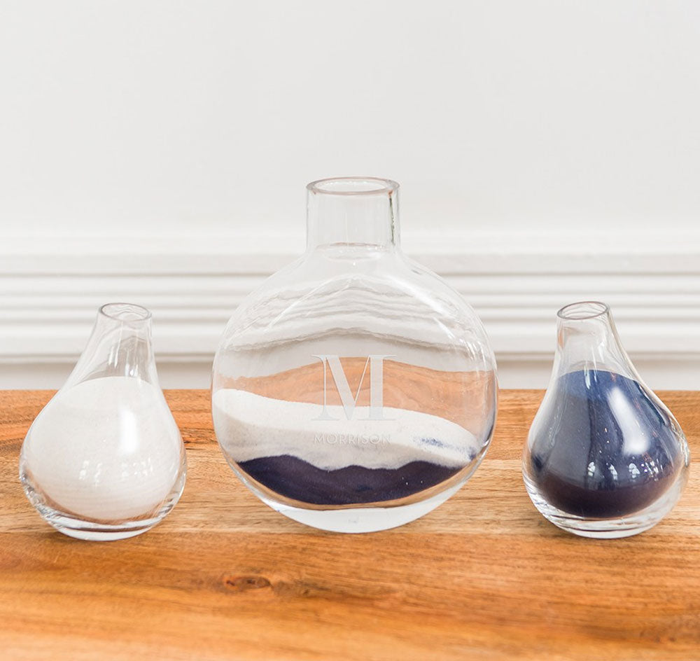 Modern Wedding Sand Ceremony Vase Set - Initial