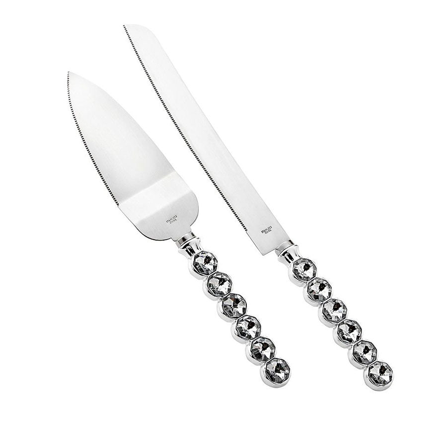 Glitz &amp; Glamour Silver Cake Server Set