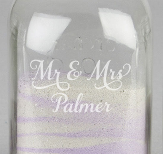 Last Name Sand Ceremony Mason Jar Set
