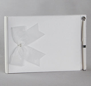 Beaded Organza Guest Book &amp; Pen Set