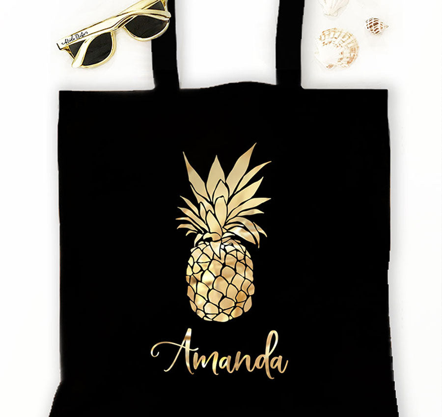 Personalized Tropical Foil Tote Bag