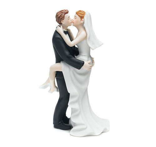 Kissing Bride &amp; Groom Cake Topper
