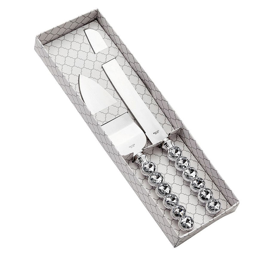 Glitz &amp; Glamour Silver Cake Server Set
