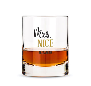 Personalized Whiskey Glass - Mrs. Nice
