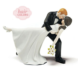 Romantic Dip Dancing Bride &amp; Groom Cake Topper