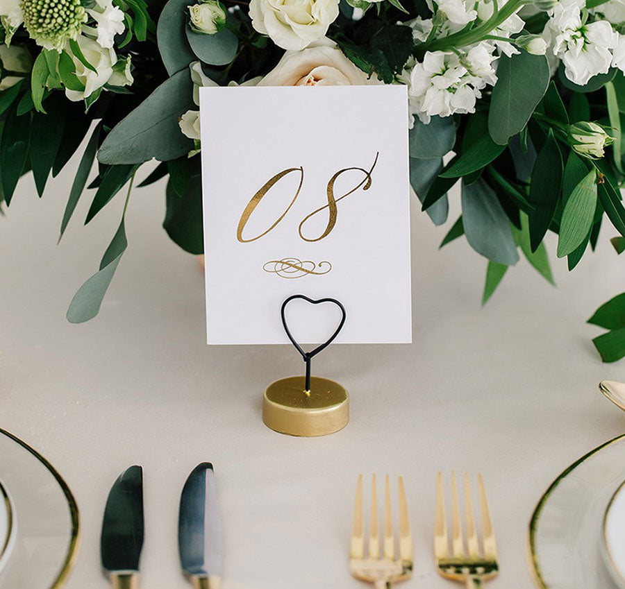 Double Heart Place Card Holders - Set of 6