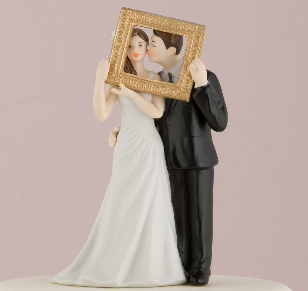 Picture Perfect Bride &amp; Groom Cake Topper