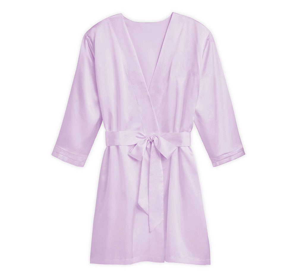 Silky Kimono Bridesmaid Robe - Lavender