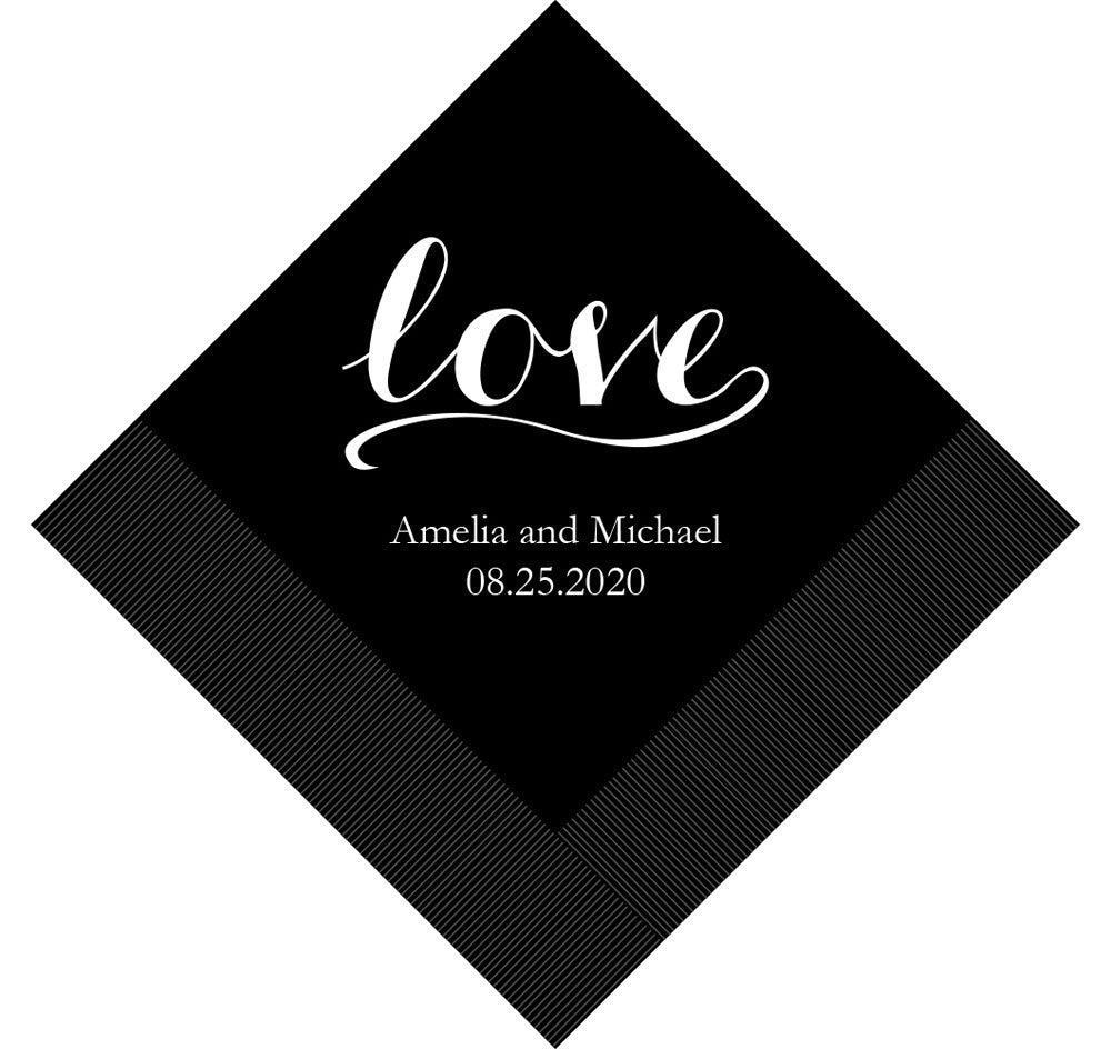 Love Personalized Wedding Napkins
