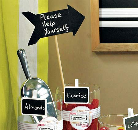 Directional Arrow Black Board Sticks (Set of 6)