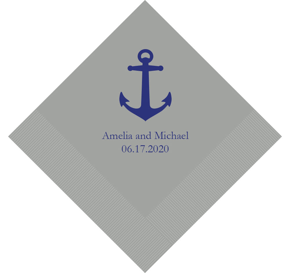 Anchor Personalized Wedding Napkins