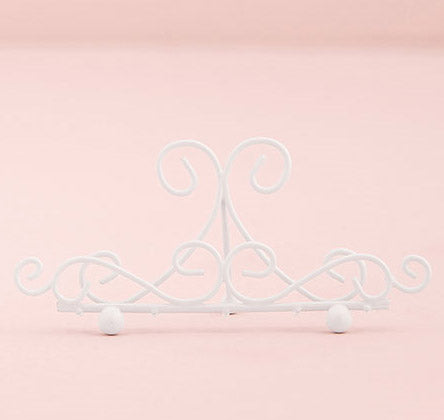 Ornamental Wire Stationery Holders Low - White