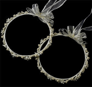 Pearl, Crystal &amp; Flower Greek Stefana Wedding Crowns