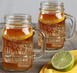 Eat, Drink and Be Married Wedding Mason Jars