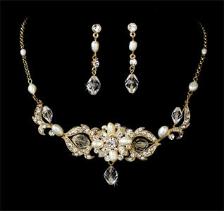 Swarovski Crystal &amp; Pearl Bridal Jewelry Set