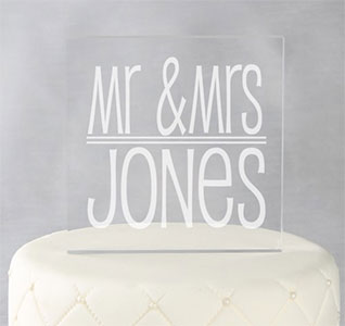 Mr. &amp; Mrs. Cake Topper - Square