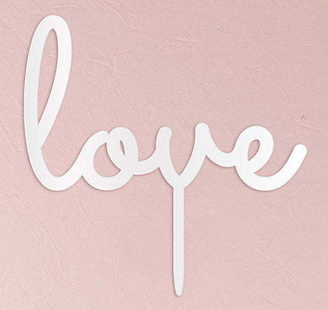 Love Wedding Cake Topper - White