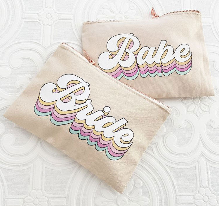 Retro Bridal Party Cosmetic Bags