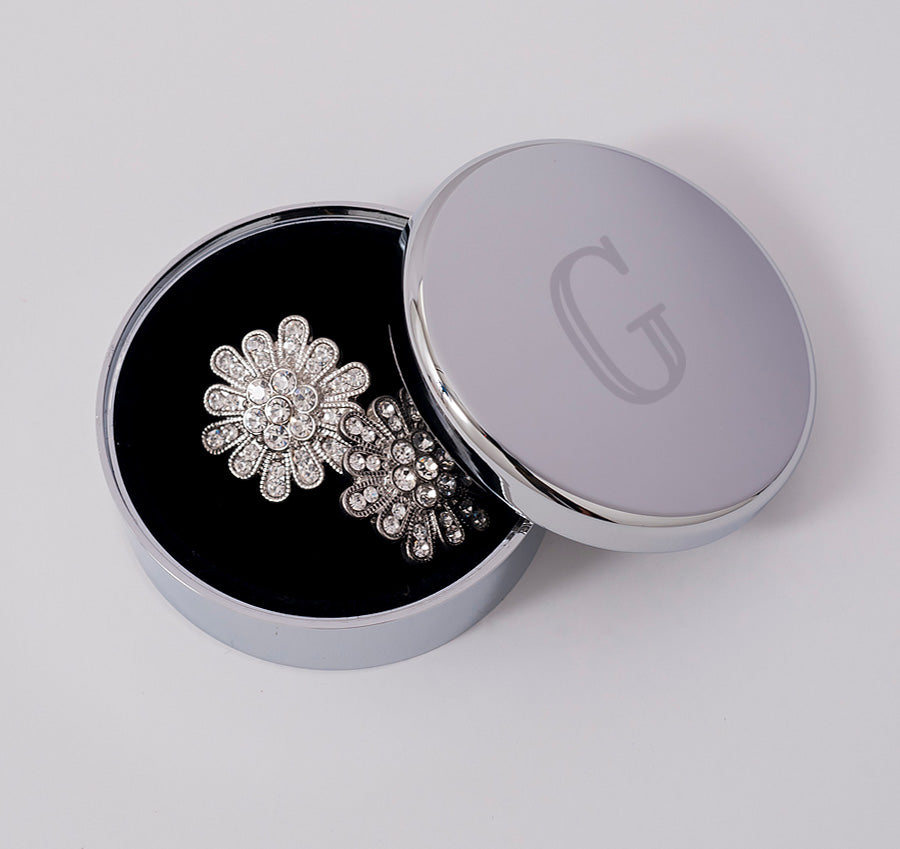 Personalized Bridesmaid Jewelry Box - Chrome