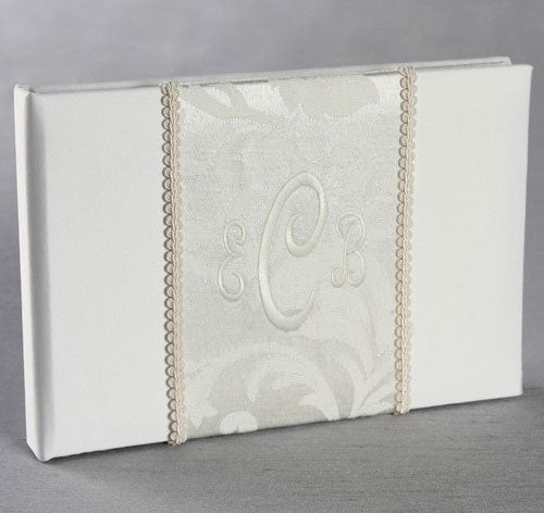 Brocade Monogram Wedding Guest Book