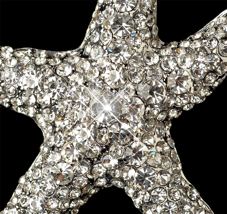 Rhinestone Encrusted Starfish Bridal Brooch